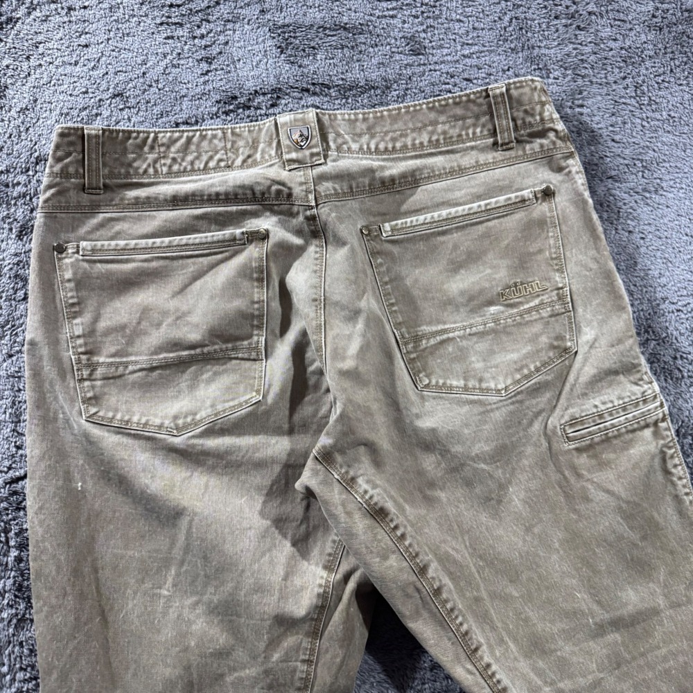 Kuhl Rydr Mens 36x36 Brown Canvas Workwear Hiking Pants Articulated Knee Rugged